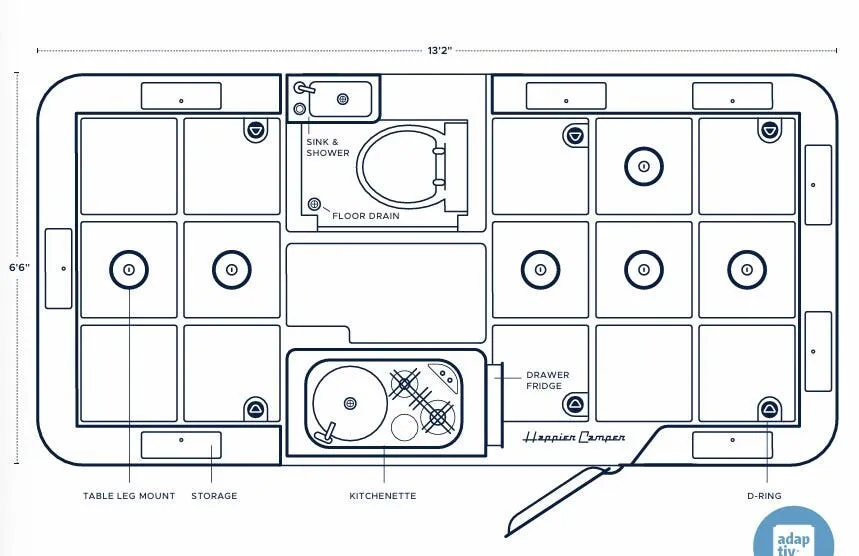 Happier Camper Traveler ADVENTURE floor plan
