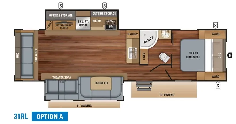 Jayco White Hawk 31RL floor plan