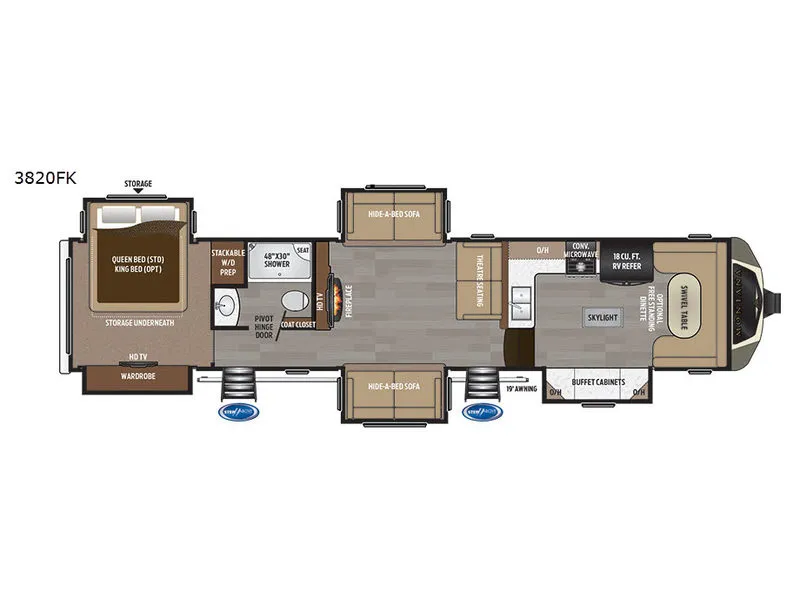 2017 Keystone Montana 3820FK - Floor plan