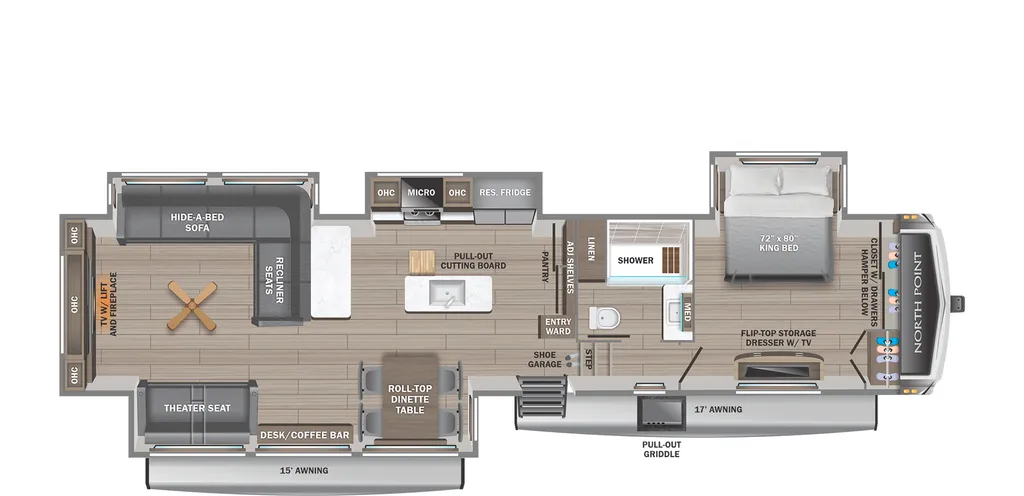 2026 Jayco North Point 381CKRE floor plan