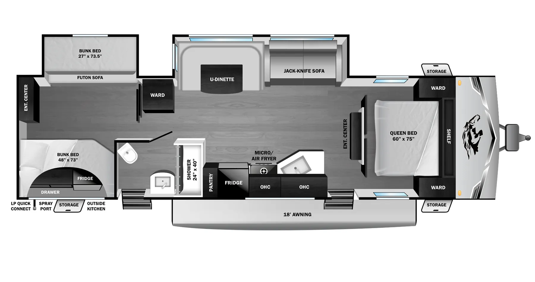 Highland Ridge Open Range Colt 32DSB floor plan