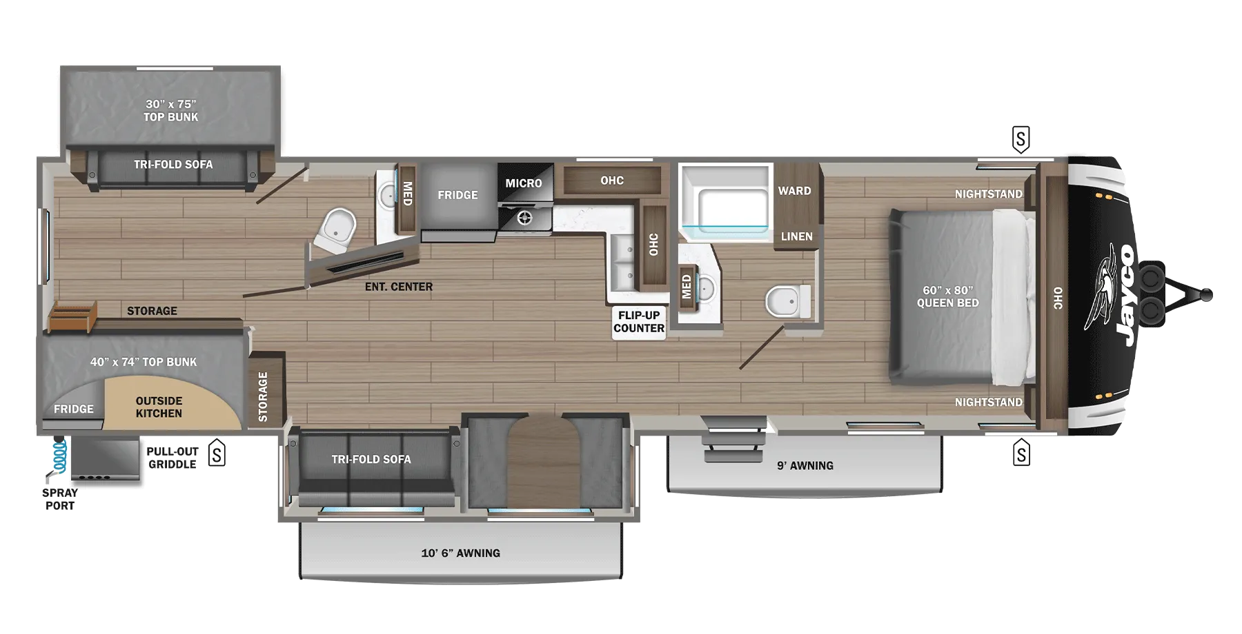 Jayco Jay Feather 31BH floor plan