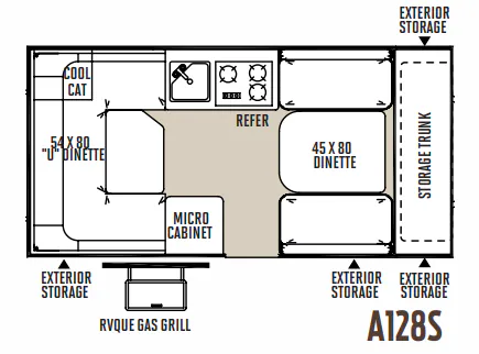 Forest River Rockwood Hard Side A128S floor plan