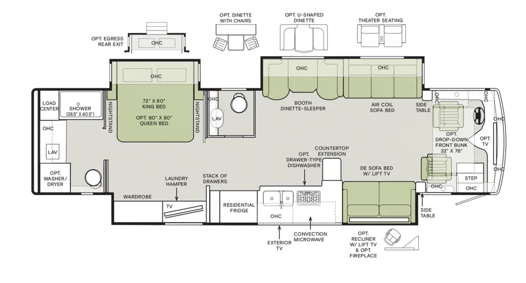 2026 Tiffin Phaeton 37 BH floor plan