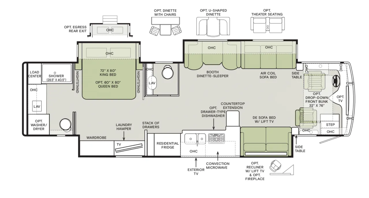 2026 Tiffin Phaeton 37 BH - Floor plan