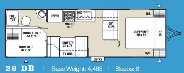 Coachmen Spirit of America SE 26 DB floor plan