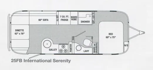 Airstream International Serenity 25FB floor plan