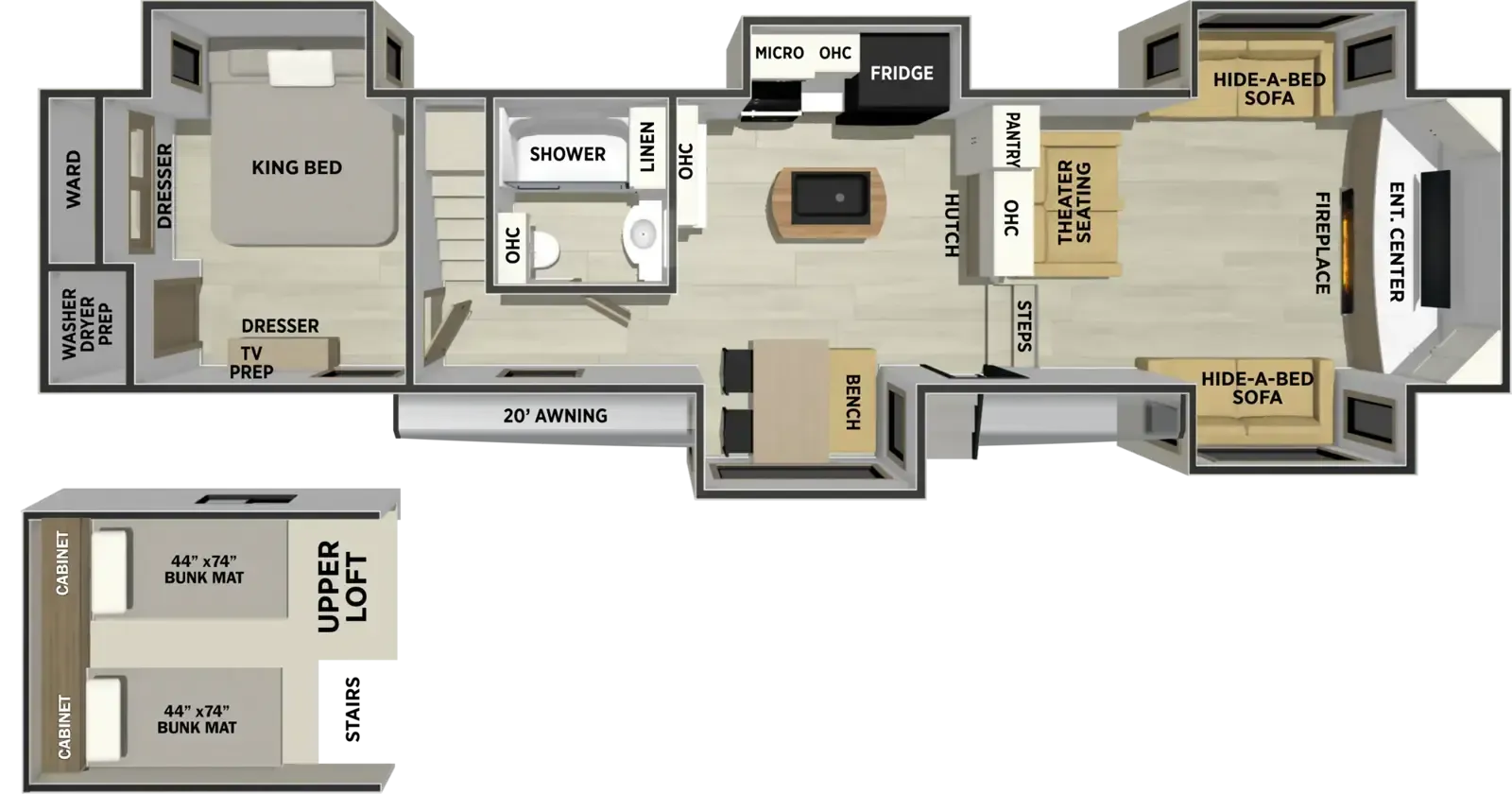 Forest River Sandpiper 3990FL floor plan