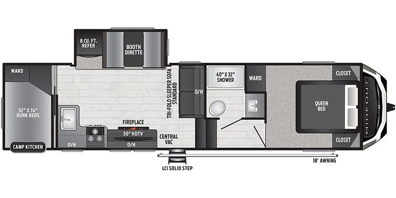 Keystone Hideout 295BHS floor plan