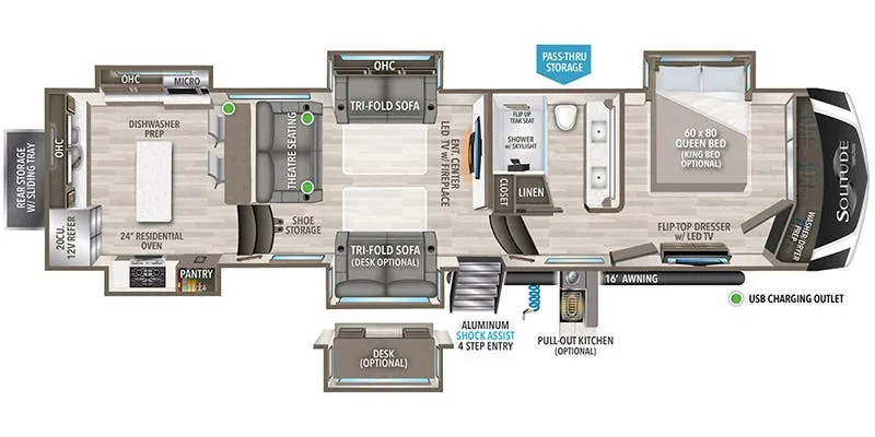 2024 Grand Design Solitude 390RK floor plan