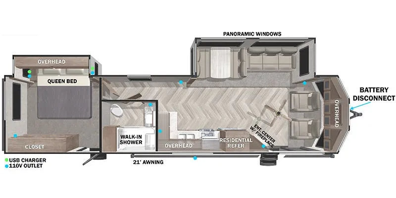2022 Forest River Wildwood Lodge 353FLFB - Floor plan