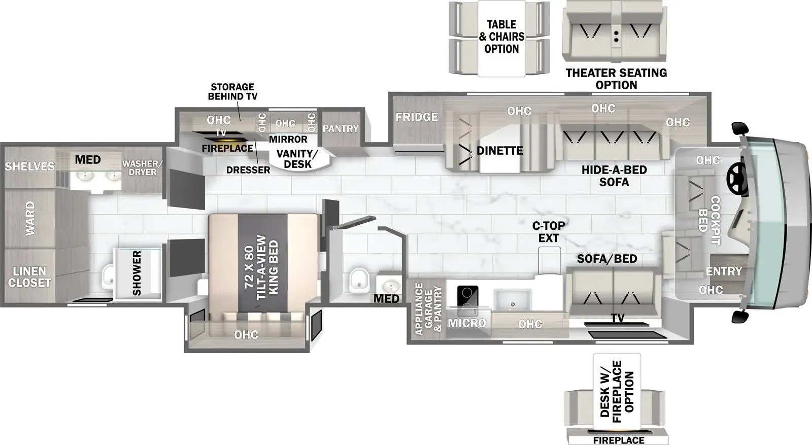 Forest River Berkshire XLT 45G floor plan