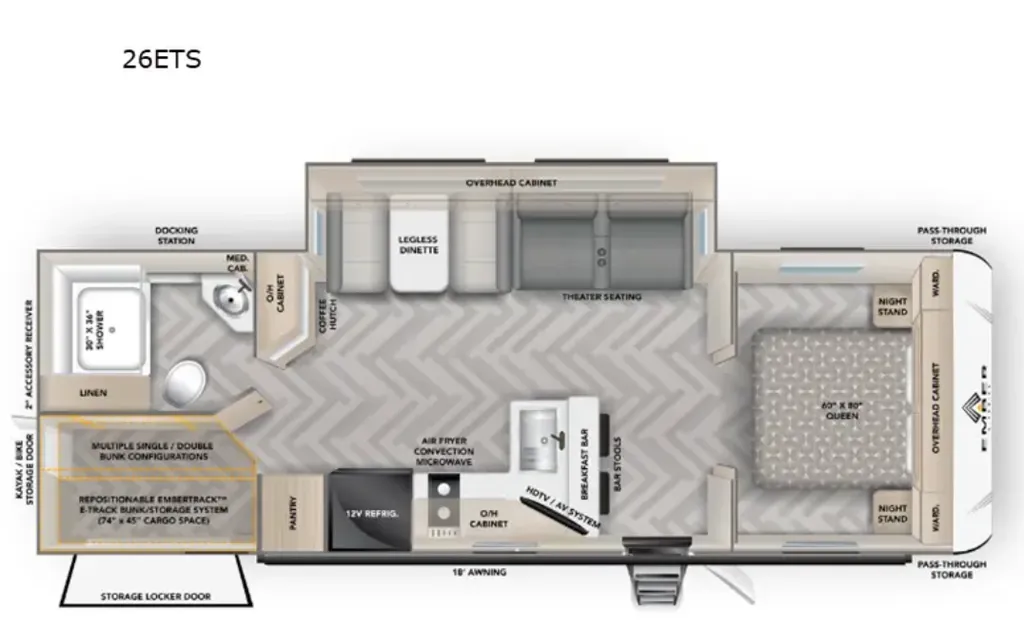 2026 EMBER RV EMBER E-SERIES 26ETS floor plan