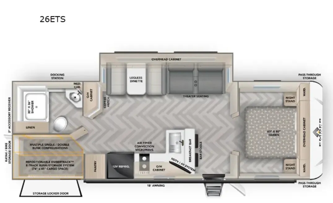 2026 EMBER RV EMBER E-SERIES 26ETS - Floor plan