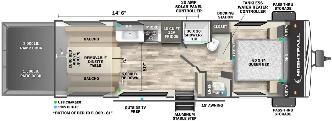 Forest River Nightfall 25N floor plan