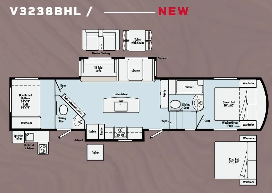 Winnebago Voyage V3238BHL floor plan