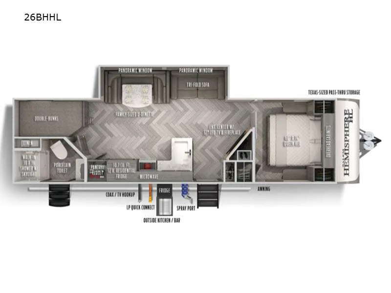 2021 Forest River RV Salem Hemisphere Hyper-Lyte 26BHHL - Floor plan
