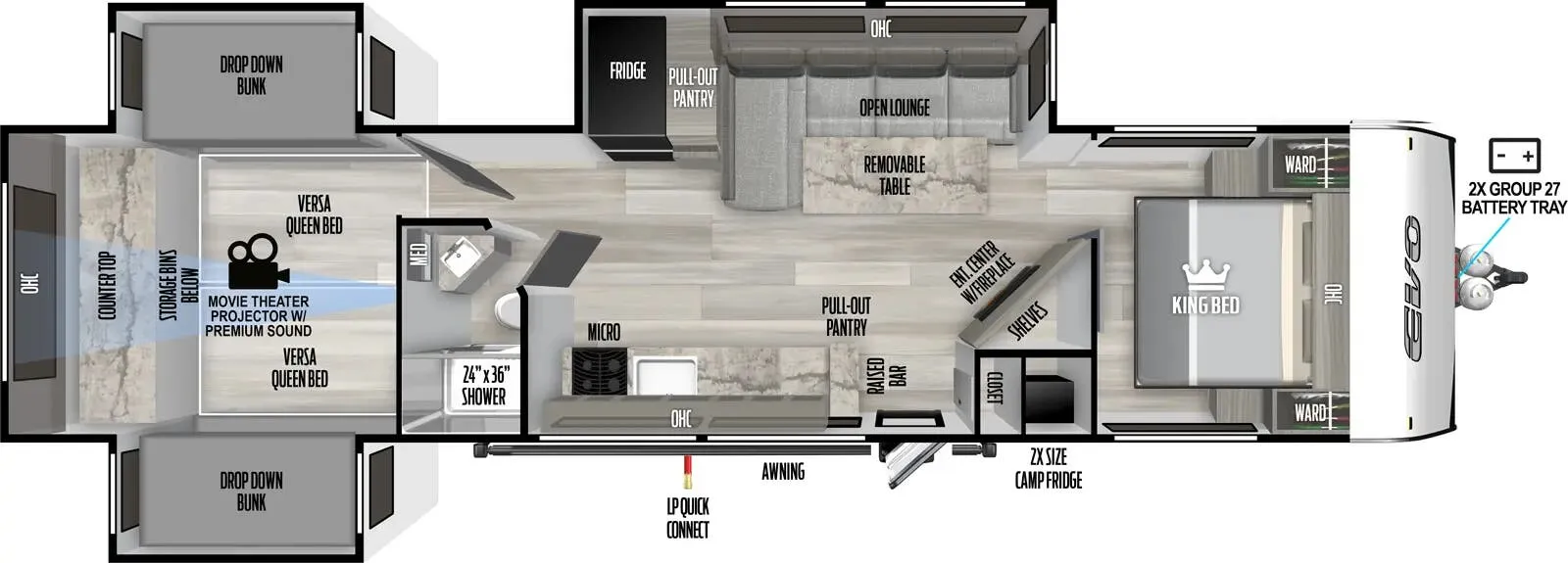 Forest River EVO 31BH floor plan