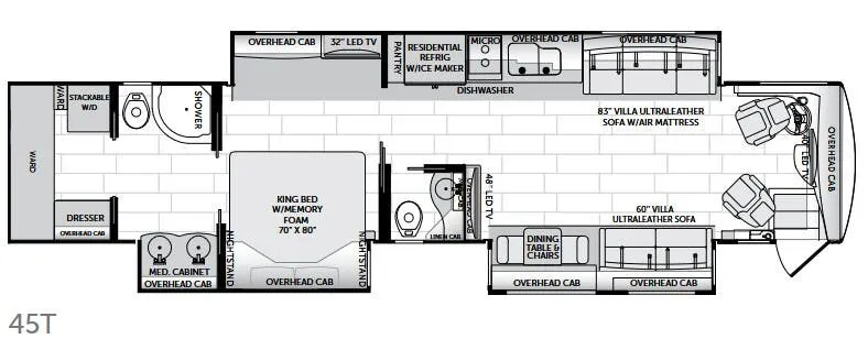 American Coach American Dream 45T floor plan