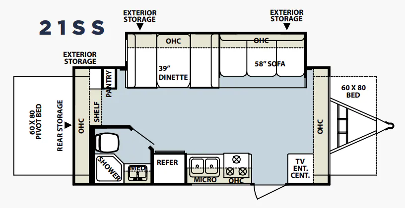 Forest River Rockwood Roo 21SS floor plan
