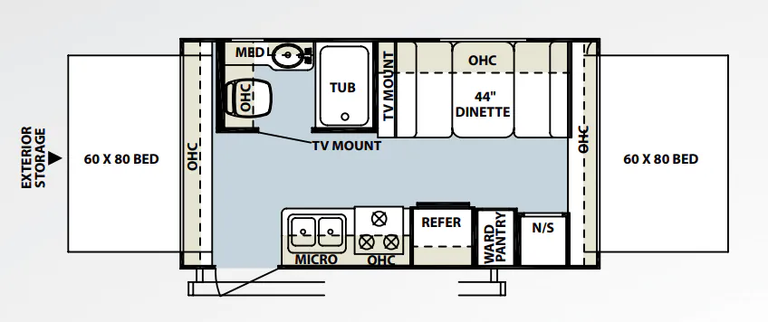 Forest River Rockwood Roo 17 floor plan