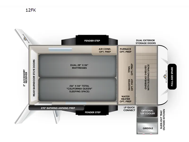 2026 Ember RV E-Series 12FK - Floor plan