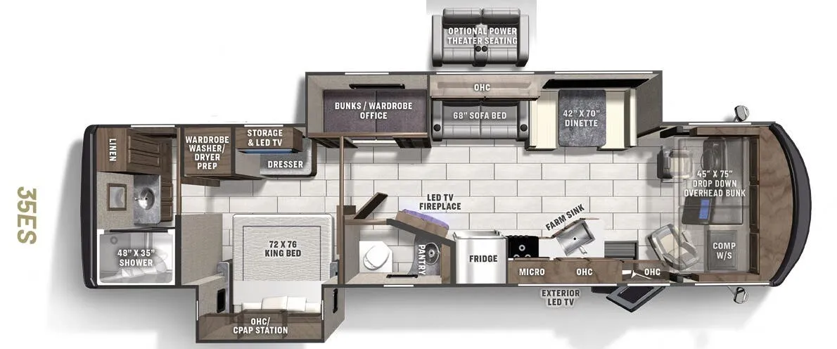 Coachmen Mirada 35ES floor plan