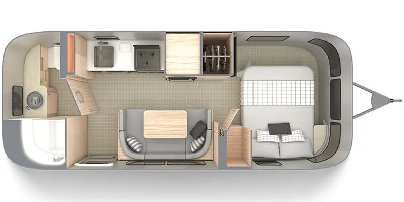 Airstream Globetrotter 23FB floor plan