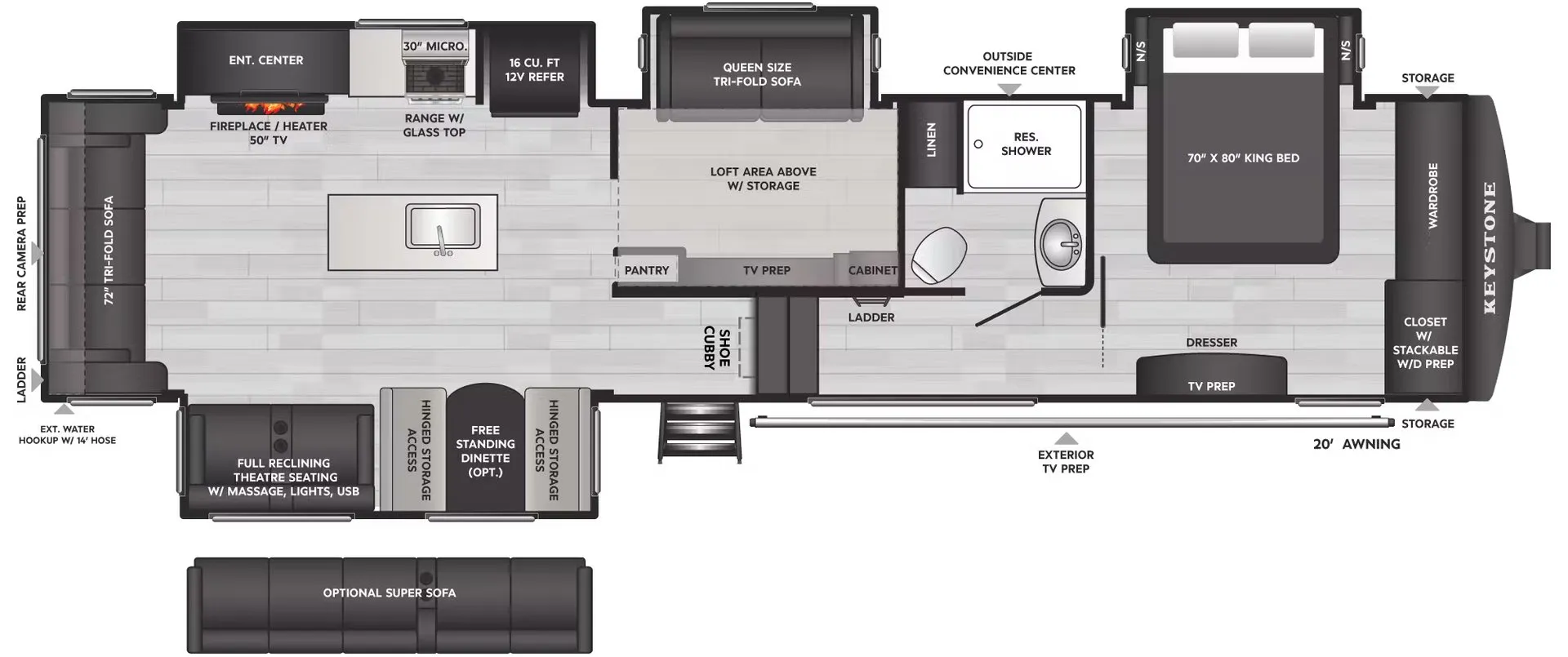 2026 Keystone Sprinter 3590LFT - Floor plan