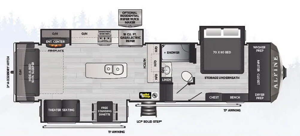 Keystone Alpine 3220RL floor plan