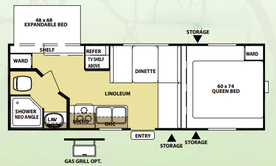 Forest River Wildwood X-Lite 19EX floor plan