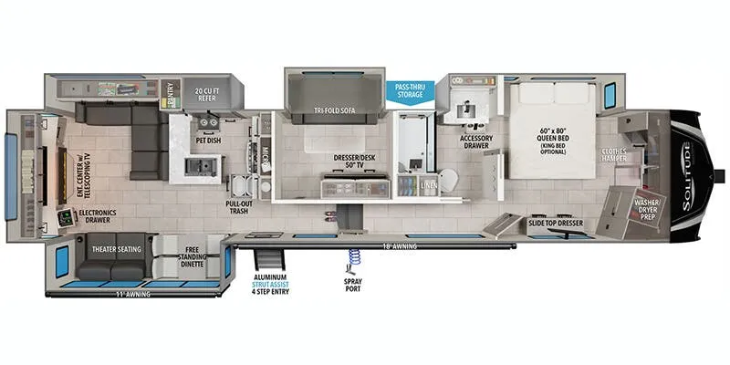 2025 Grand Design Solitude 388MBS - Floor plan