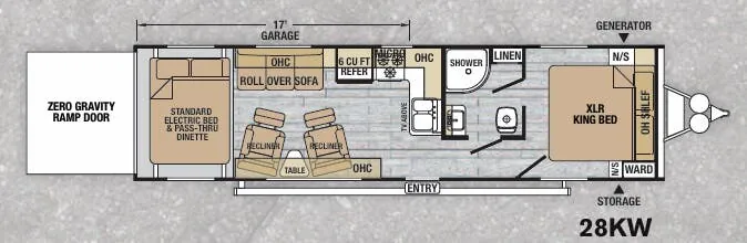 Forest River XLR Nitro 28KW floor plan
