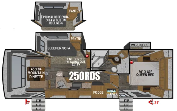 2022 Outdoors RV Black Stone Mountain Series 250RDS floor plan