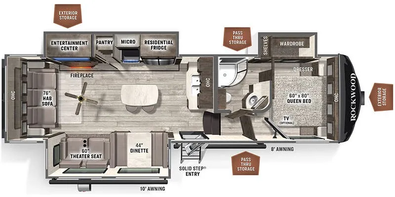 2022 Forest River Rockwood Ultra Lite 2883WS - Floor plan