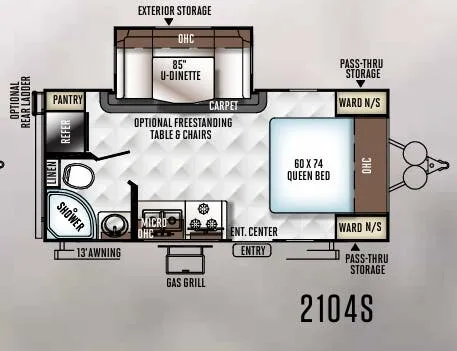 Forest River Rockwood Mini Lite 2104S floor plan
