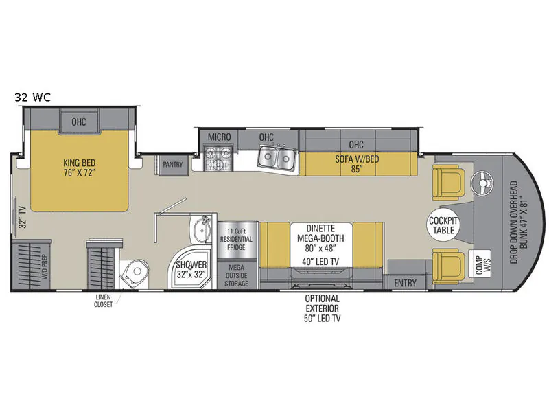 2018 Coachmen Pursuit 32WC - Floor plan