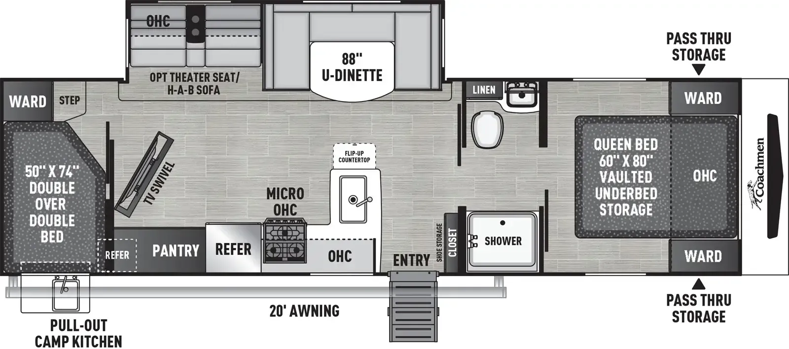 Coachmen Freedom Express Ultra Lite 294BHDS floor plan