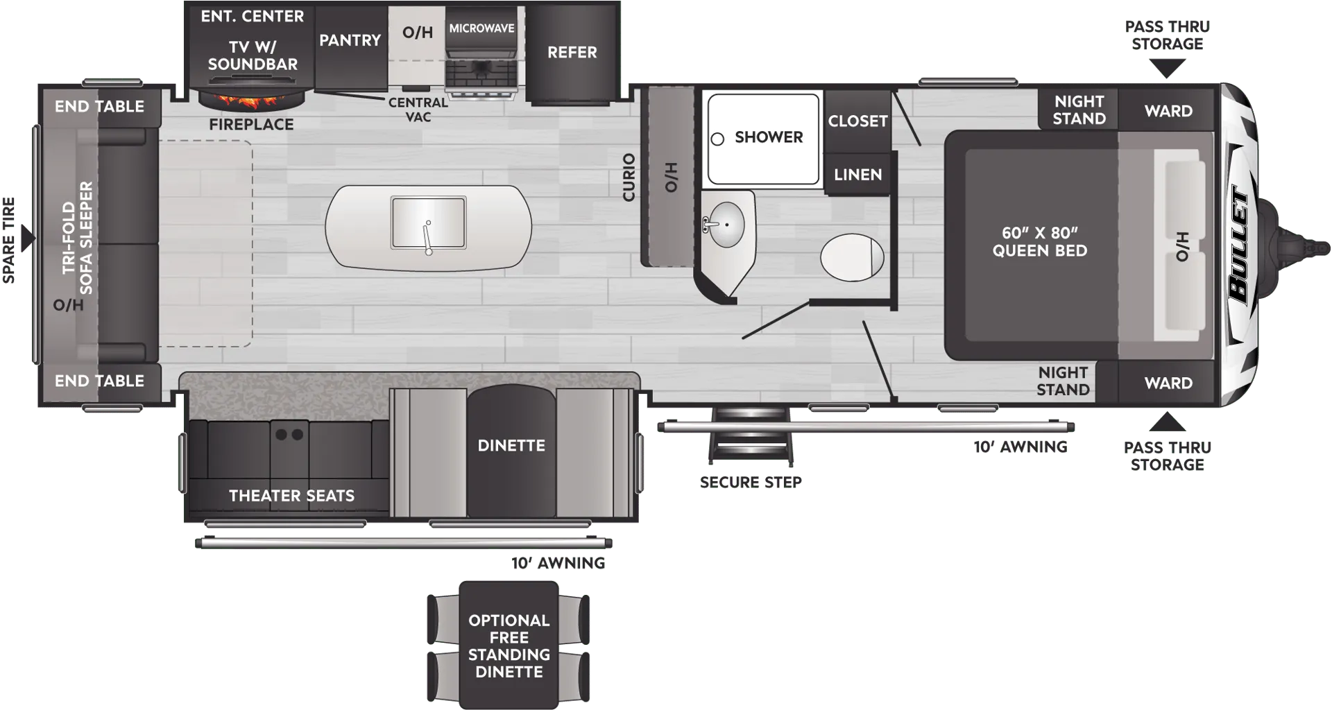 2024 Keystone Bullet 287RLS - Floor plan