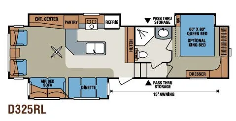 K-Z Durango D325RL floor plan