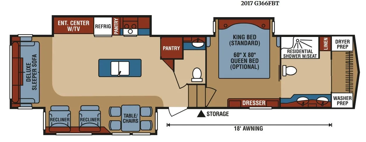 K-Z Durango Gold G366FBT floor plan