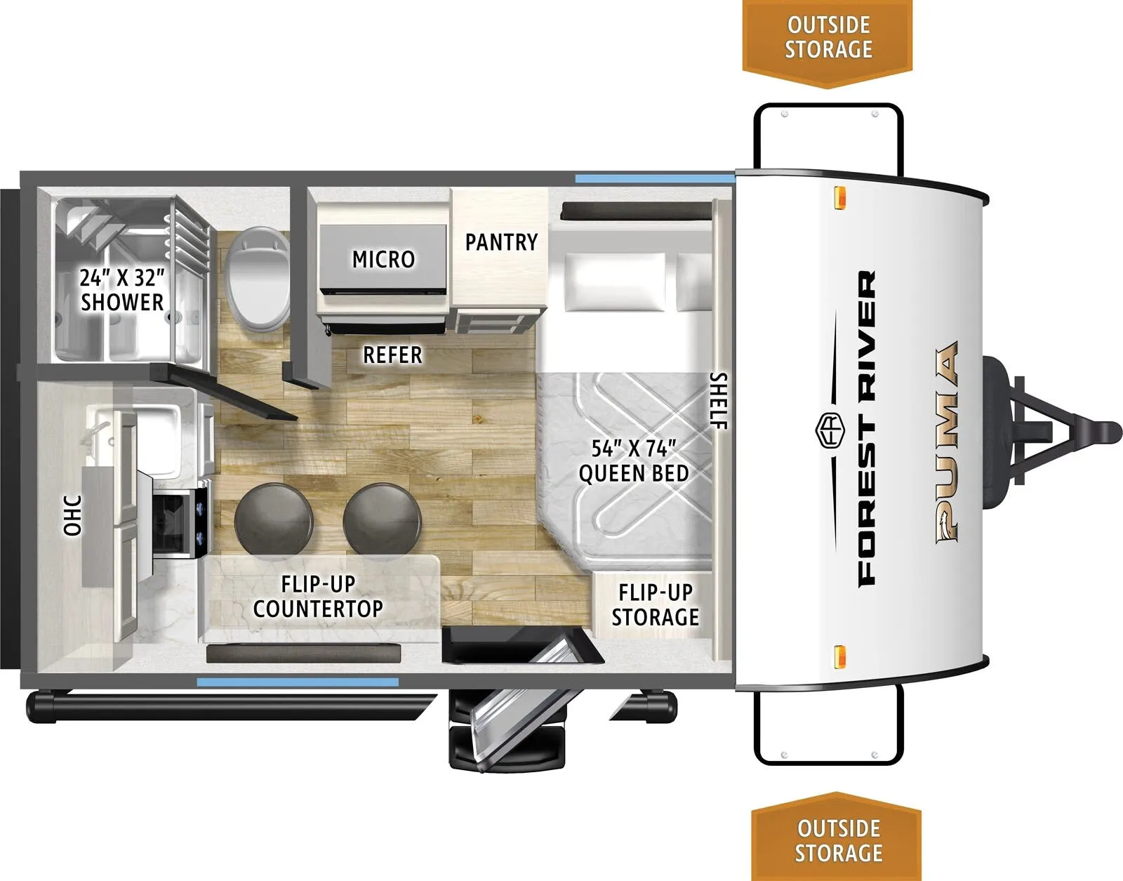 Forest River Puma Camping Edition 120RKCE floor plan