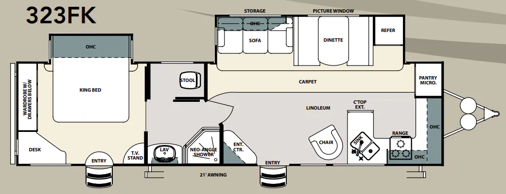 Forest River Sandpiper 323FK floor plan