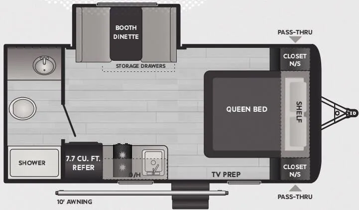 Keystone Hideout Mini 179RB floor plan