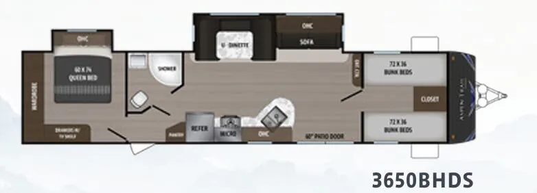 Dutchmen Aspen Trail 3650BHDS floor plan