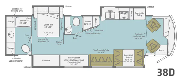 Winnebago Forza 38D floor plan
