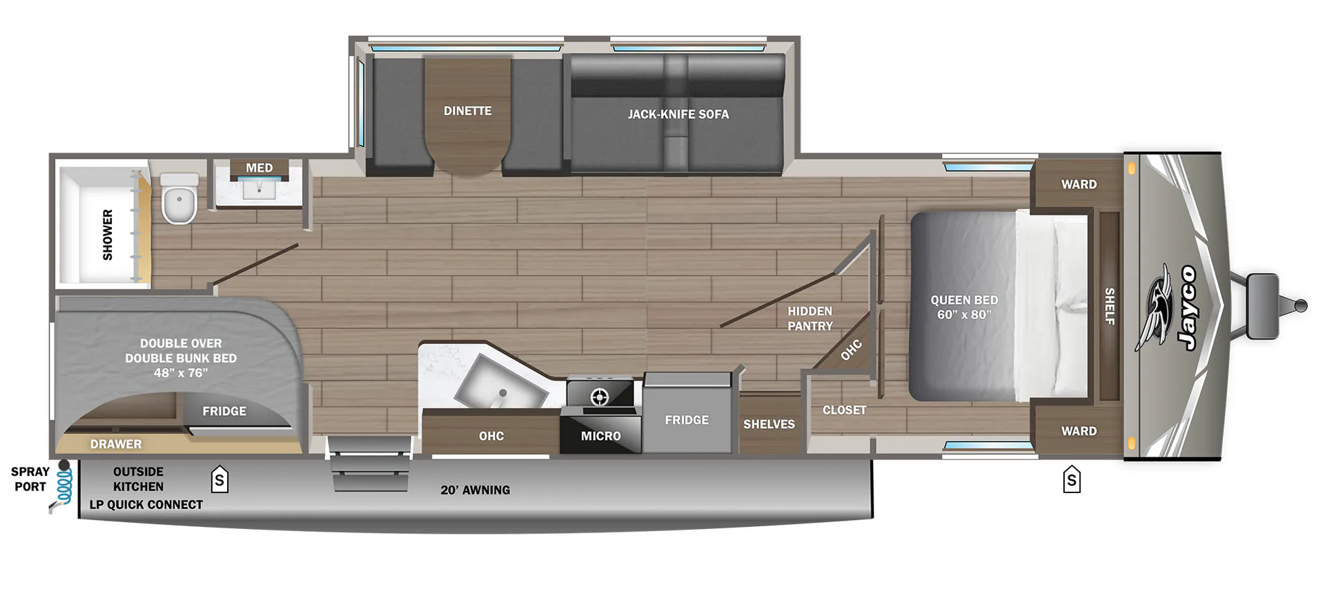 Jayco Jay Flight 263BHS floor plan