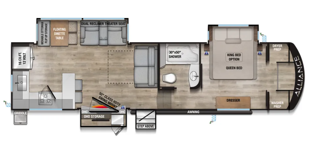 2026 Alliance RV Avenue 33RKS floor plan