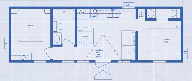Canterbury RV Deluxe Cabins CC-35S-B1/2 floor plan