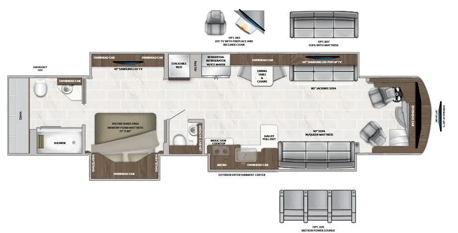 American Coach American Dream 45A floor plan